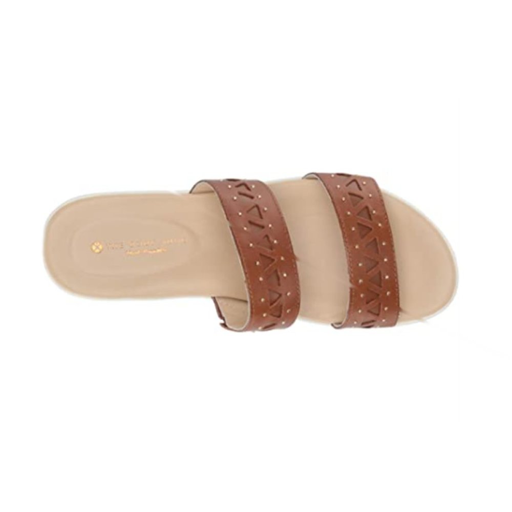 NEW Hush Puppies Women Lyricale Studded Geometric Cut Out Two Strap Wedge Slide - Picture 4 of 4